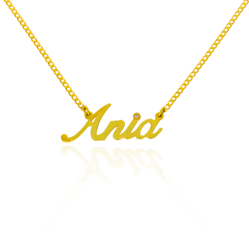 Złota zawieszka z łańcuszkiem imię Ania
