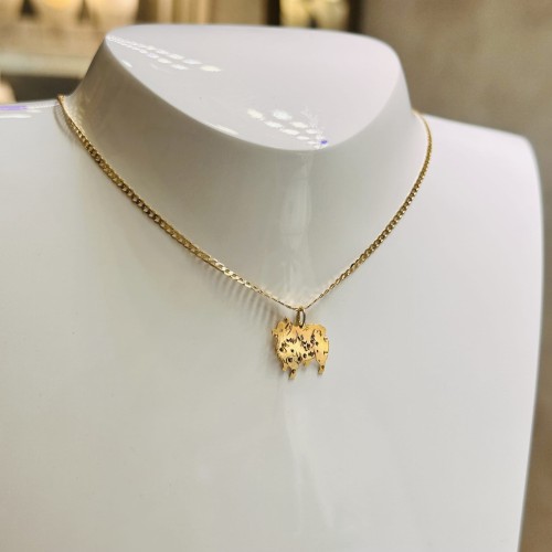 Szpic pomeranian zawieszka złota 